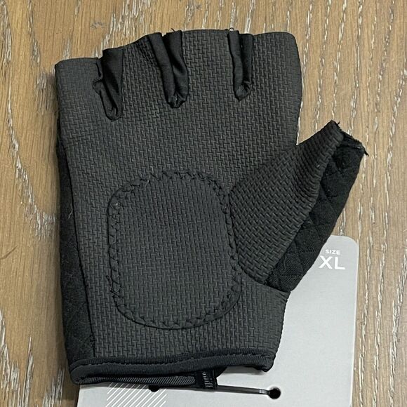 Danskin Fitness Glove Women Extra Large XL Black Half Finger Quilted Gym Workout - Picture 3 of 5